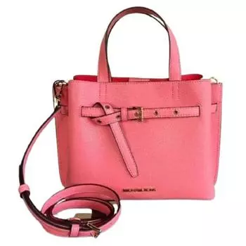 Michael Kors Кожаная сумка через плечо MICHAEL KORS Emilia ebbled, грейпфрутовый, золотистый