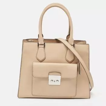Michael Kors Leather Bridgette Tote beige