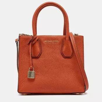Michael Kors Leather Small Mercer Tote orange