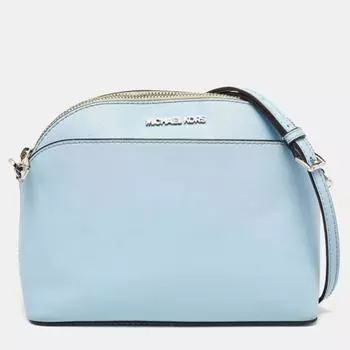 Michael Kors Light Saffiano Leather Emmy Dome Crossbody Bag blue