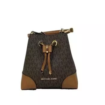 Michael Kors Mercer Gallery XS Трансформируемое ведро Сумка через плечо MK Signature brn acorn
