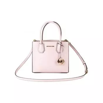 Michael Kors Mercer Кожаная сумка через плечо среднего размера розовая