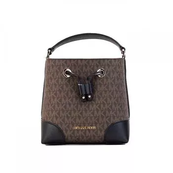 Michael Kors Mercer Маленькая фирменная кожаная женская сумка-ведро через плечо, мульти