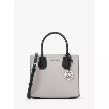 Michael Kors Mercer Shopper Tote Crossbody Medium 35r3sm9m2t775 Pale Grey Black F