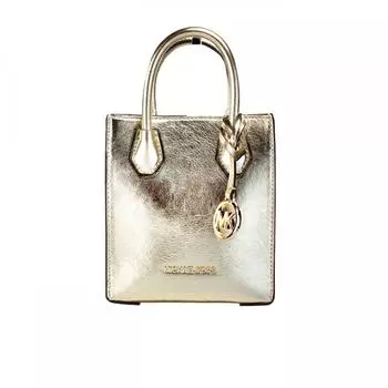 Michael Kors Mercer XS Бледный металлик North South Shopper Crossbody Женская сумка мульти