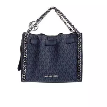 Michael Kors Mina Small Belted Navy Signature PVC Chain Inlay Crossbody Women s Bag multi