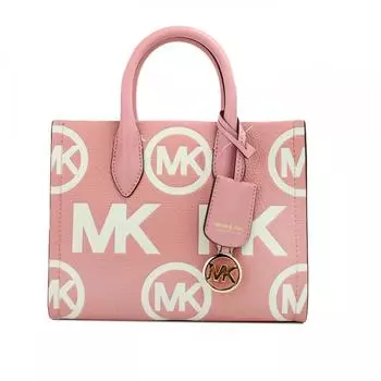 Michael Kors Mirella Маленькая женская кожаная сумка-тоут через плечо с тиснением примулы