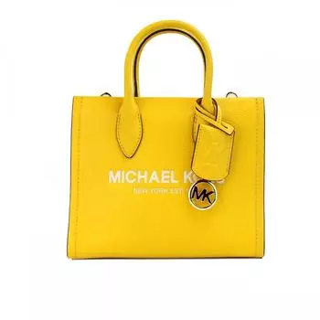 Michael Kors Mirella, маленькая женская сумка-тоут с молнией и жасминовым желтым кожаным верхом, мульти