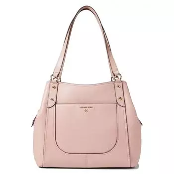 Michael Kors Molly Smokey Rose ink ebble кожаная большая сумка на плечо розового дымчато-розового золота