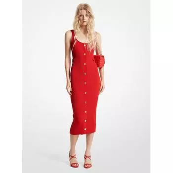 MICHAEL KORS MR4822C33D5544 ПЛАТЬЕ МИДИ В РУБЧИК ЭЛАСТИЧНЫЙ ТРИКОТАЖ ФРАНЦУЗСКИЙ СИНИЙ МУЛЬТИ