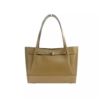 Michael Kors Reed Large Camel Leather Belted Tote Shoulder Bag Women s Purse multi
