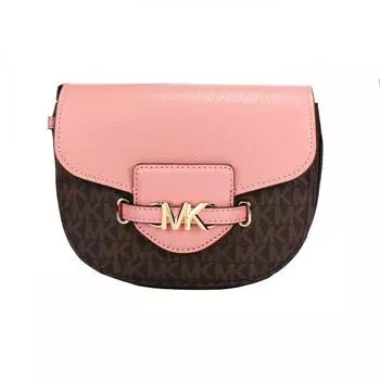 Michael Kors Reed Small Primrose Signature PVC Flap Saddle Crossbody Women s Bag multi