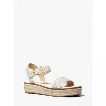 Michael Kors Richie Signature Logo Platform Espadrille Sandals 49r5rifp1b150 Vanilla 6