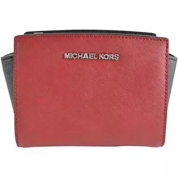 Michael Kors Selma Mini Messenger Кожаная сумка алый черный