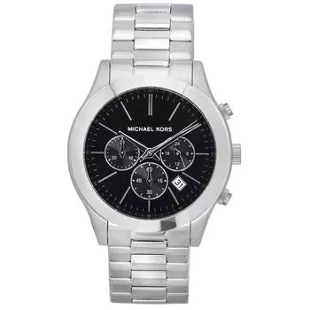 Michael Kors Slim Runway Chronograph Кварцевые мужские часы с черным циферблатом MK1056SET 100M с подарочным набором
