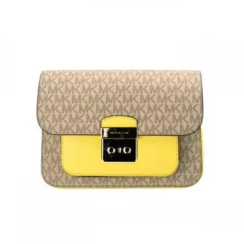 Michael Kors Sloan Editor Женская сумка через плечо из кожи нарциссов из ПВХ среднего размера с клапаном