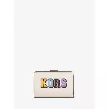 MICHAEL KORS [Специальная цена] JET SET TRAVEL Компактный кошелек на молнии, средний размер 35F3GTVF6L2605 Светло-кремовый мульти