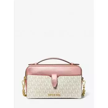 MICHAEL KORS [Специальная цена] JET SET ПРЕДМЕТ для телефона с двойной молнией через плечо, средний размер MK Signature 35H3GTTC2B8171 Primrose Multi