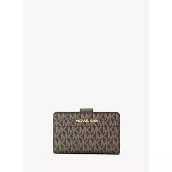MICHAEL KORS [Специальная цена] JET SET TRAVEL Компактный кошелек на молнии, средний размер MK Signature 35S3GTVF6O310 Оливковый