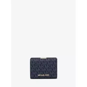 MICHAEL KORS [Специальная цена] Компактный кошелек JET SET TRAVEL среднего размера MK Signature 35F3GTVE2B410 Темно-синий
