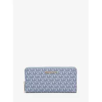 MICHAEL KORS [Специальная цена] Континентальный кошелек JET SET TRAVEL на молнии, большой MK Signature 35F3GTVE9V857 Бледно-синий, темно-синий