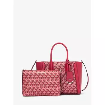 MICHAEL KORS [Специальная цена] Сумка KALI 3 В 1 с ремешком через плечо, маленькая MK Signature 35F2G6KC5V8184 Чили Бледное золото