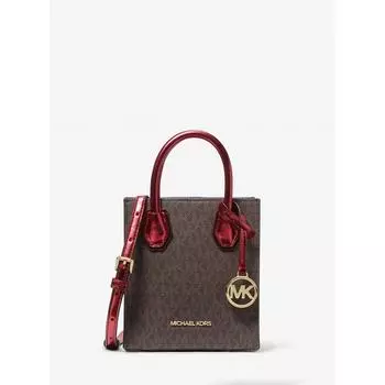 MICHAEL KORS [Специальная цена] Сумка-тоут Mercer Shopper через плечо очень маленькая MK Signature 35H3GM9C0B618 Малиновый