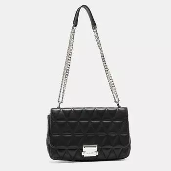 Michael Kors Стеганая кожаная большая сумка через плечо Sloan черный