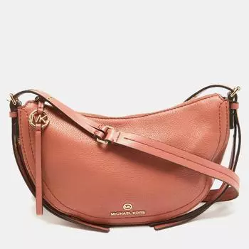 Michael Kors Sunset Peach Leather Camden Crossbody Bag pink