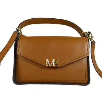 Michael Kors Sylvia Luggage Кожаная трансформируемая сумка через плечо коричневый багаж золотой