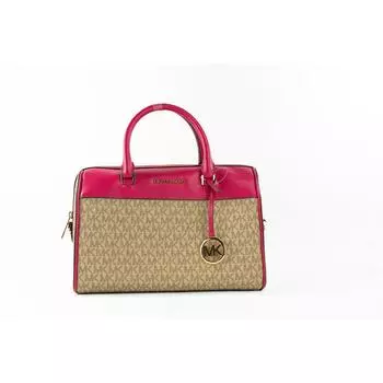 Michael Kors Travel Medium Карминно-розовая фирменная спортивная сумка через плечо из ПВХ Женский кошелек мульти