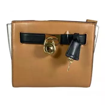 Michael Kors Женские кожаные сумки Hamilton Traveller светло-коричневый белый черный