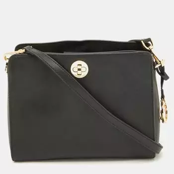 Michael Korse Leather Turnlock Crossbody Bag black