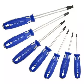 MichaelPro 7 Piece Hex Screwdriver Set with Ergonomic Dual Material Grip Handle 75mm 100mm 125mm Driver Magnetic MP002039
