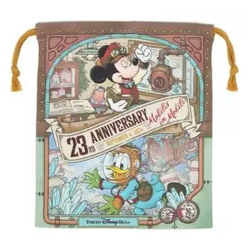 Mickey Donald Kinchaku 23rd Anniversary Leagues Under the Sea Tokyo Disney Resort Limited Special Goods Drawstring Bag & 20,000