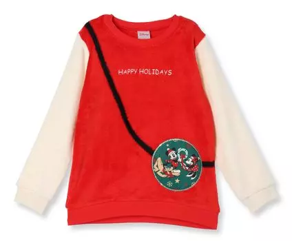 Mickey Minnie Christmas Sweatshirt Fleece Boys Girls Clothing Kids 221224566 Red Plain [Disney] & Children s