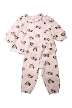 Mickey Minnie Princess Feminine Quilt Pajama Set Baby Pajamas Open Front Girls 215109902 Minnie 100 [Disney] &