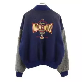 MICKEY MOUSE 80-е 90-е Сделано в США Старая спина вышивка шерстяная смесь Стажан Мужской Б/У
