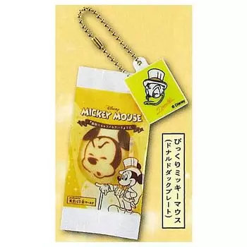 Mickey Mouse Caramel Squeeze Mascot Surprised Mickey Mouse Duck Gacha Gacha Capsule Toy Ginza Cake . [4. (Donald Plate)] (Single Item)
