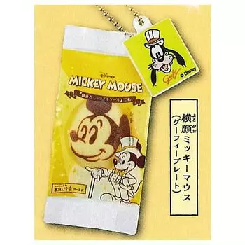 Mickey Mouse Caramel Squishy mascot Profile Mickey Mouse Gacha Gacha Capsule Toy Ginza Cake . [3. (Goofy plate)] (single item)