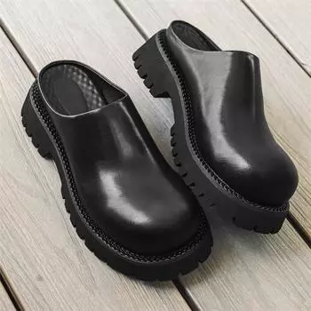 Mickey slippers 2024 new outdoor casual men s versatile thick-bottomed lazy bag head drag 18886-J 38 чёрный