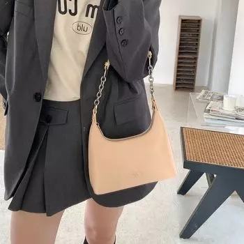 Micocah Work Clothing Shoulder Satchel Niche Style Underarm Bag Milk apricot