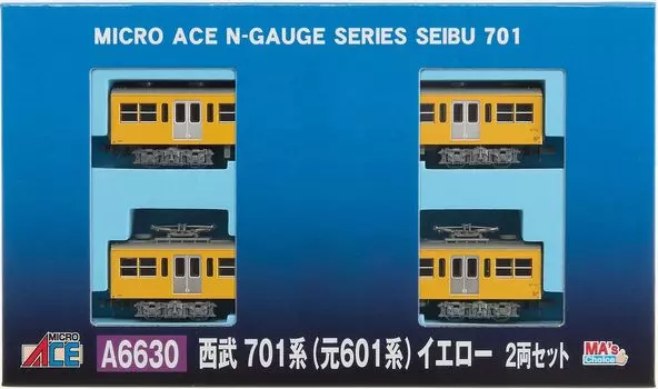 Micro Ace N Gauge Choice Seibu 701 Series 601 Yellow Set A6630 Железнодорожная модель поезда MA s (Ранее серия) 2-машина