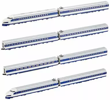 Micro Ace N Gauge JNR Shinkansen 0 Series 01000 Series Train (с синим поясом) Набор из 8 вагонов A9660 Железнодорожная модель поезда