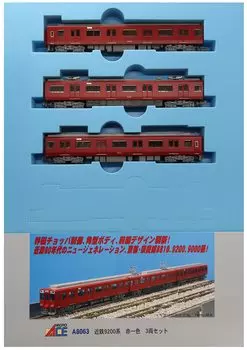 Micro Ace N Gauge Kintetsu 9200 Series Solid Red Set A8063 Железнодорожная модель поезда 3-вагонный