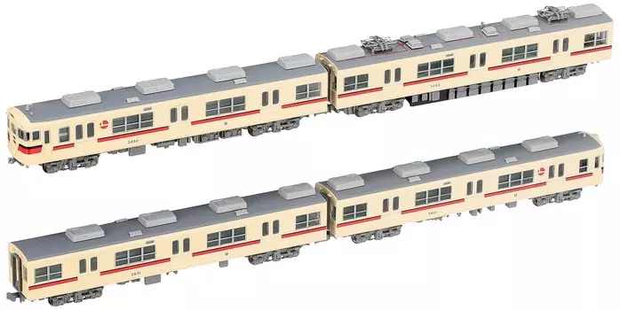 Micro Ace N Gauge Sanyo Electric Railway 3050 Series Стальной вагон Новая краска Старый набор символов A8881 Железнодорожная модель поезда 4-вагонный
