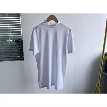 Micro Flaw Exquisite Quick-Drying Niche Style Casual Slim Looking Silky Delicate Pure Color round Neck T-shirt Minimalist Fashion Tops C5 White M