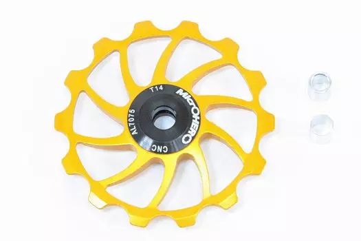Micro Hero MicrOHERO супер вращающийся керамический подшипник алюминиевый шкив 14T (Золото) золотой
