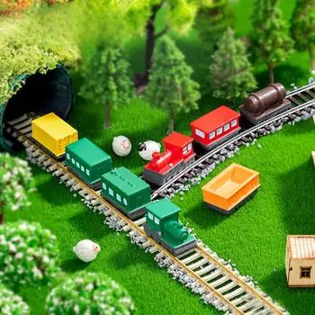 Micro Landscape Decoration Cartoon Train Resin Crafts Diy Decorative Accessories Desktop Decoration Retro Train Series5pcs