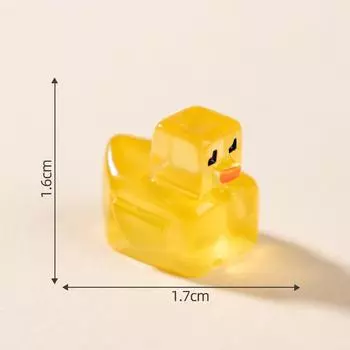 Micro Landscape Luminous Pixel Lattice Square Small Yellow Duck Cute DIY Decoration Accessories Mini Small Ornaments 1pcs